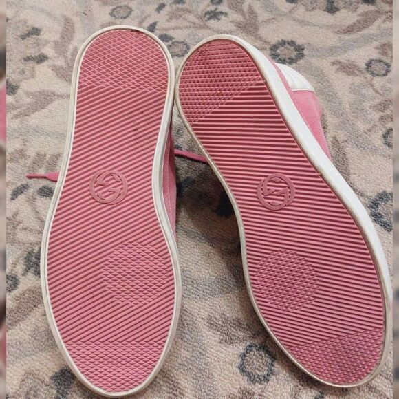 Authentic Gucci Pink Suede High Top Sneakers 36 EU / 5.5 US - Picture 11 of 16